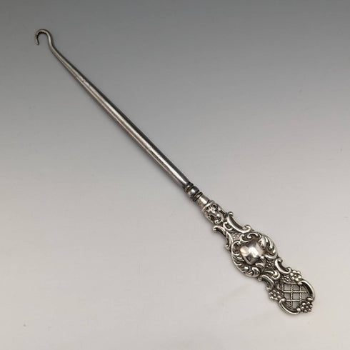 1912 British Antique Sterling Silver Handle Button Hook